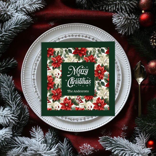 Serviette En Papier Chic Christmas Wreath Napkins Personalized Gift (Chic Christmas Wreath Napkins Personalized Gift)