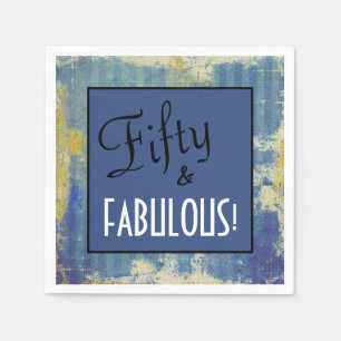 Serviette En Papier Chic Cinquante & FABULE ! Fête d'anniversaire Blue