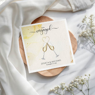 Serviette En Papier Chic Elegant Champagne Gold Heart Party