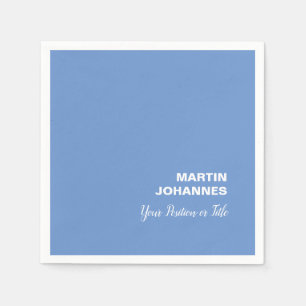 Serviette En Papier Chic Élégant Simple Stylé Bleu Minimaliste