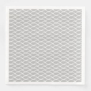 Serviette En Papier Chic Élégant Vagues Océaniques Géométriques Gris C