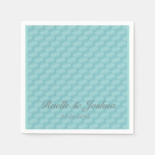 Serviette En Papier Chic élégante couette turquoise argent Mariage ser