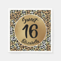 Chic Empreinte de léopard Sweet 16 Anniversaire
