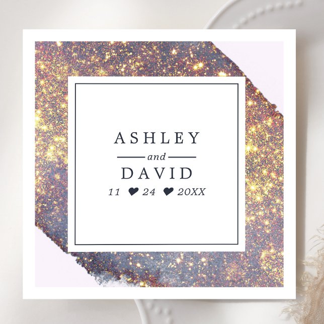 Serviette En Papier Chic Iridescente Purple Gold Parties scintillant M (Créateur téléchargé)