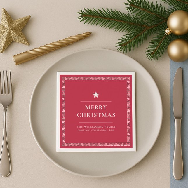 Serviette En Papier Chic Joyeux Noël Élégant Moderne Vacances Simple (Créateur téléchargé)