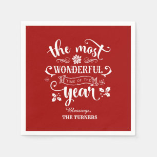 Serviette En Papier Chic Le Temps le plus merveilleux de l'année Monog