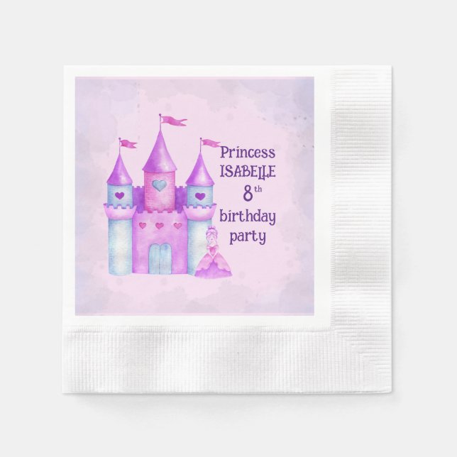 Serviette En Papier Chic Magic Fairytale Princess Anniversaire (Devant)