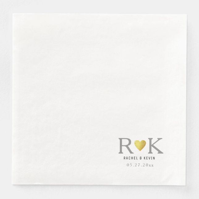 Serviette En Papier Chic mariage élégant monogrammed (Devant)