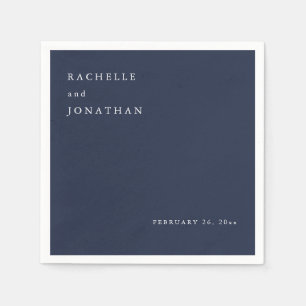 Serviette En Papier Chic Marine Bleu Blanc Mariage simple serviettes