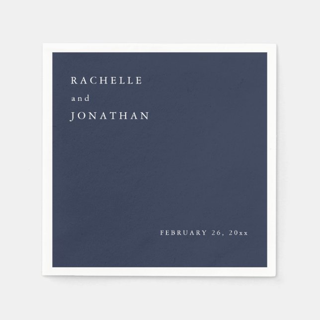 Serviette En Papier Chic Marine Bleu Blanc Mariage simple serviettes (Devant)