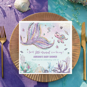 Serviette En Papier Chic Mermaid Queue sous le parti Baby shower de la