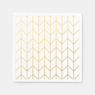 Serviette En Papier Chic moderne d'arrière - plan blanc de Chevron