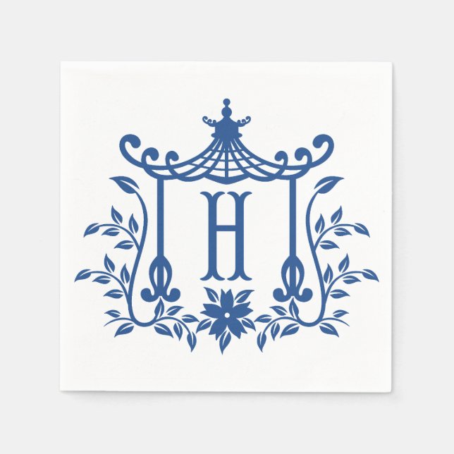 Serviette En Papier Chic Pagode Monogram H Napkins (Devant)