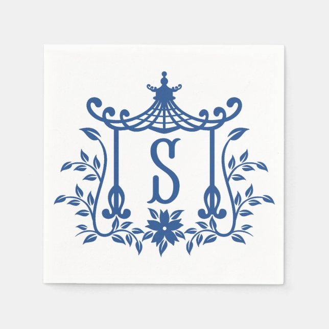 Serviette En Papier Chic Pagode Monogram S Napkins (Devant)
