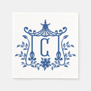 Serviette En Papier Chic Pagode Monogramme C serviettes
