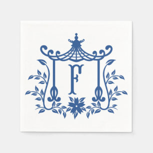Serviette En Papier Chic Pagode Monogramme F serviettes