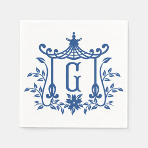 Serviette En Papier Chic Pagode Monogramme G serviettes
