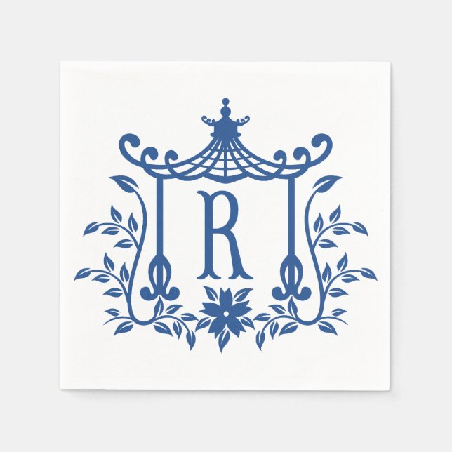 Serviette En Papier Chic Pagode Monogramme R Napkins (Devant)