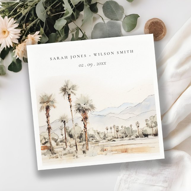 Serviette En Papier Chic Palm Springs California Mariage paysager (Créateur téléchargé)