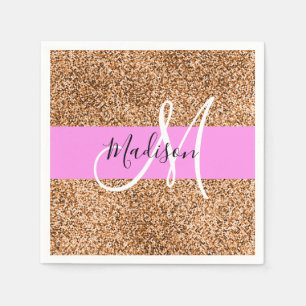 Serviette En Papier Chic Pink & Citrouille Parties scintillant Sparkin