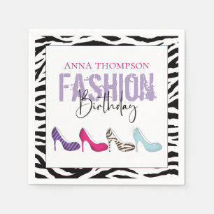 Serviette En Papier Chic Poster de animal Anniversaire Chaussures haut
