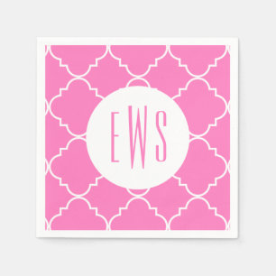 Serviette En Papier Chic Quatrefoil Monogram Party Napkins
