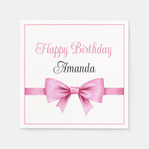 Serviette En Papier Chic rose Aquarelle Bow Sweet 16 Anniversaire