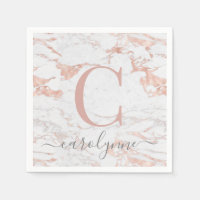 Chic Rose Gold Foil | Monogramme de marbre