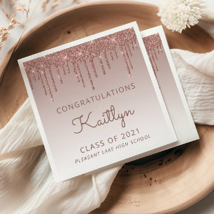 Serviette En Papier Chic Rose Gold Parties scintillant Dérivé
