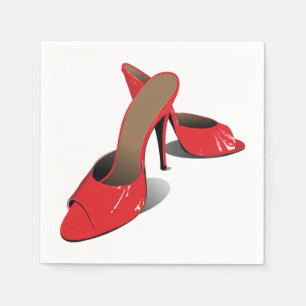 Serviette En Papier Chic Rouge Haut talons Glamour Stiletto Mode
