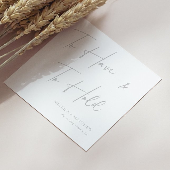 Serviette En Papier Chic Silver Calligraphie pour avoir et tenir Maria (Personalized Chic Silver Calligraphy To Have & to Hold Wedding Napkins)