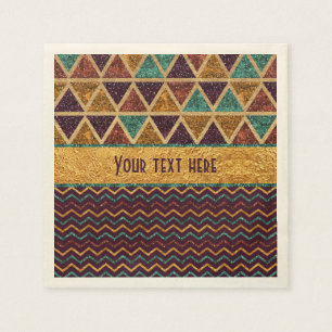 Serviette En Papier Chic Triangles Chevrons Fake Parties scintillant G