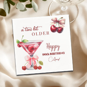 Serviette En Papier Chic Un Petit Peu Plus Vieille Martini Cerise 90e