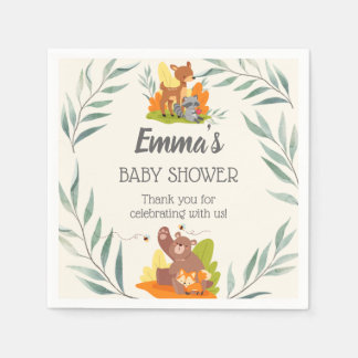 Serviette En Papier Chic verdure Bois Animaux Baby shower Forêt