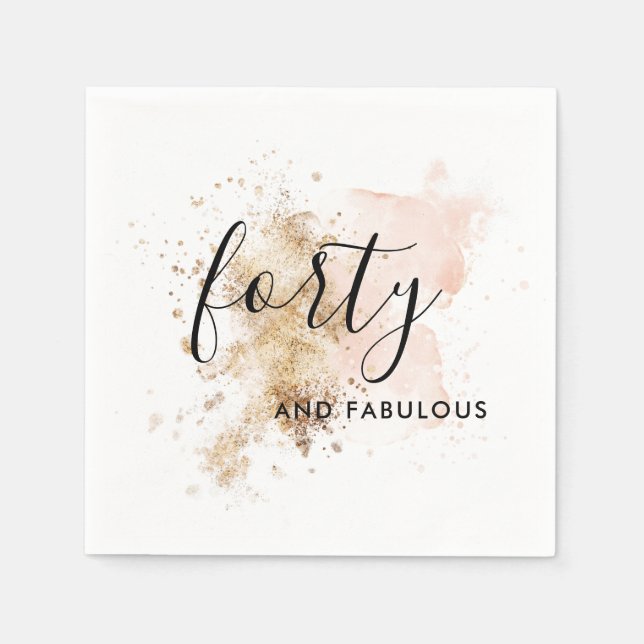 Serviette En Papier Chic Woman Quarante fête d'anniversaire (Devant)