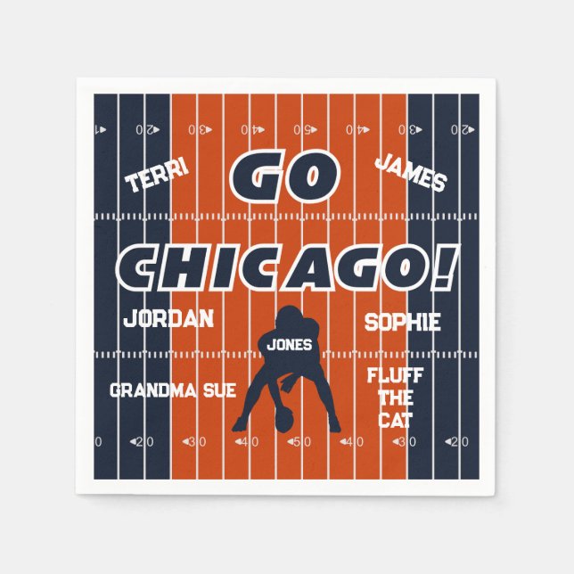 Serviette En Papier Chicago Football Family Paper Napkin (Devant)
