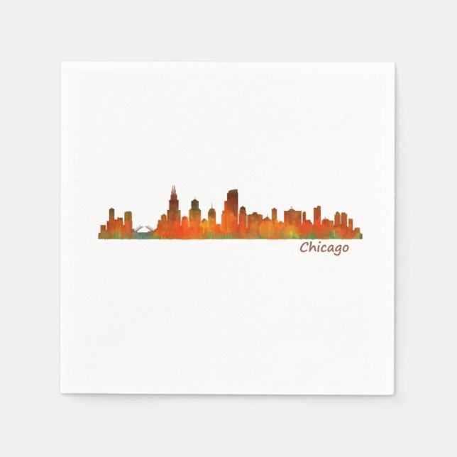 Serviette En Papier Chicago Illinois US ville skyline v01 (Devant)