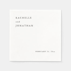 Serviette En Papier Chick noir blanc Mariage simple Naples