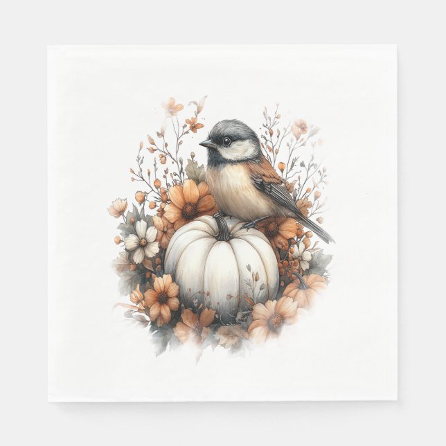 Serviette En Papier Chickadee Shirt Pays Citrouille (Devant)