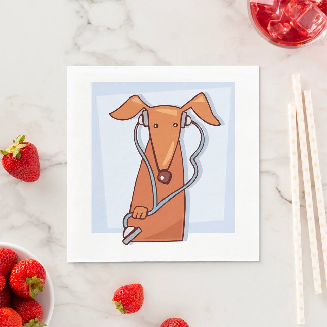 Serviette En Papier Chien à écouter de la musique drôle casque Pup (Créateur téléchargé)