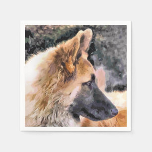 SERVIETTE EN PAPIER CHIEN ALLEMAND SHEPHERD