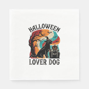 Serviette En Papier Chien amateur d'Halloween Chapeau de sorcière Citr