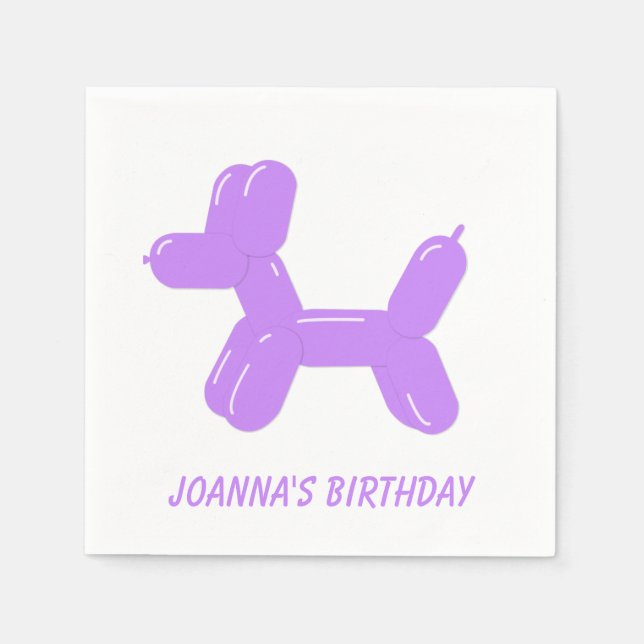 Serviette En Papier Chien animal de Balle de Cirque Violet (Devant)