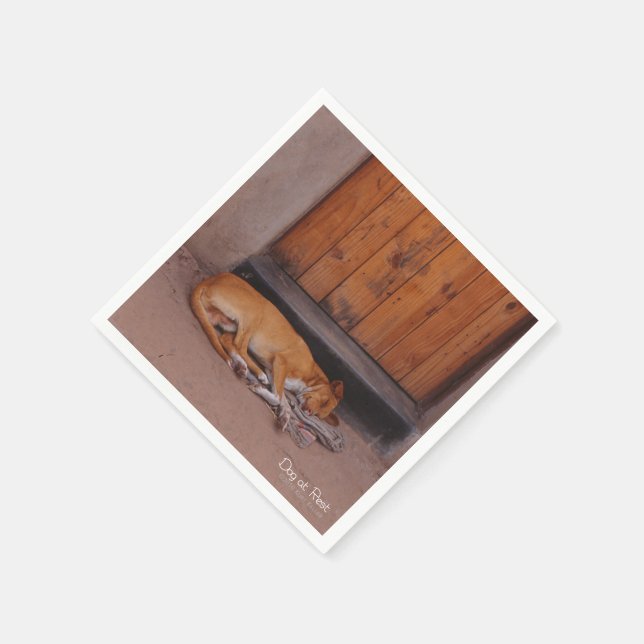 Serviette En Papier Chien au repos (Coin)
