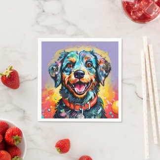 Serviette En Papier Chien avec des lunettes
