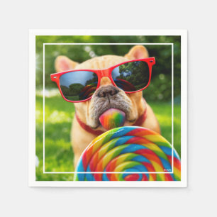 Serviette En Papier Chien avec grande sucette