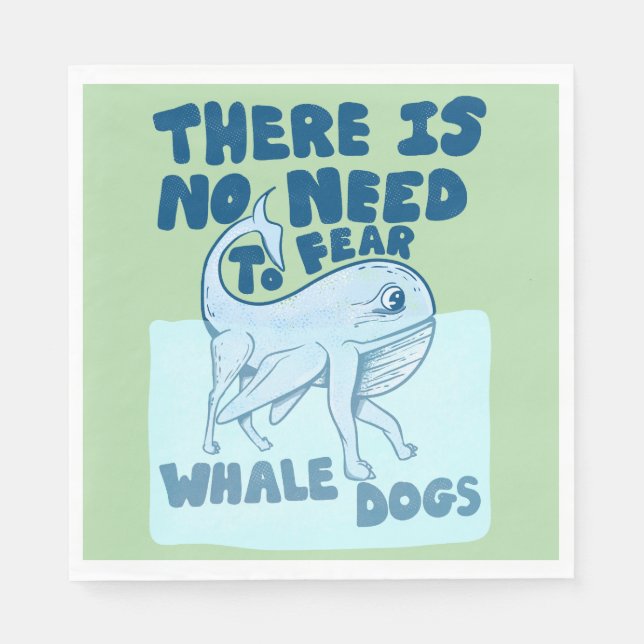 Serviette En Papier Chien baleine créature drôle (Devant)