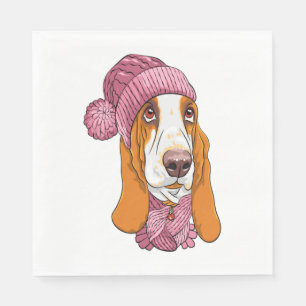 Serviette En Papier chien Basset Hound race en tricot casquette