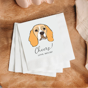 Serviette En Papier Chien beagle Cheers Chien Cocktail Personnalisé Na