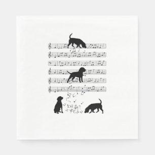 Serviette En Papier Chien beagle Musique Note Musicien de Clef Cute Be